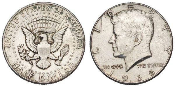 UNITED STATES OF AMERICA 1/2 dollar 1966 / Kennedy Half Dollar / Silver / VF