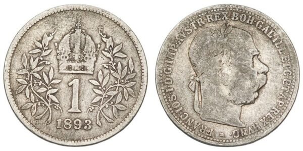 AUSTRIA 1 corona 1893 / Silver / VF