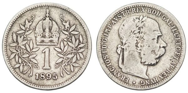 AUSTRIA 1 corona 1895 / Silver / VF