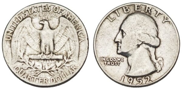 UNITED STATES OF AMERICA 1/4 dollar 1952 / Washington Quarter / Silver / VF