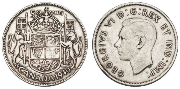 CANADA 50 cents 1940 / Silver / VF