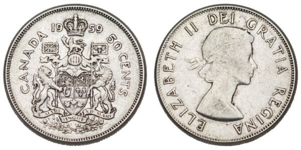 CANADA 50 cents 1959 / Silver / VF