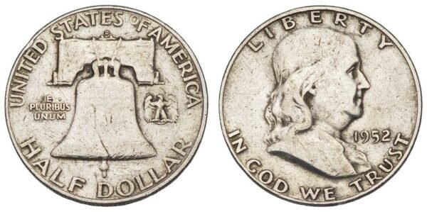 UNITED STATES OF AMERICA 1/2 dollar 1952 / Franklin Half Dollar / Silver / VF