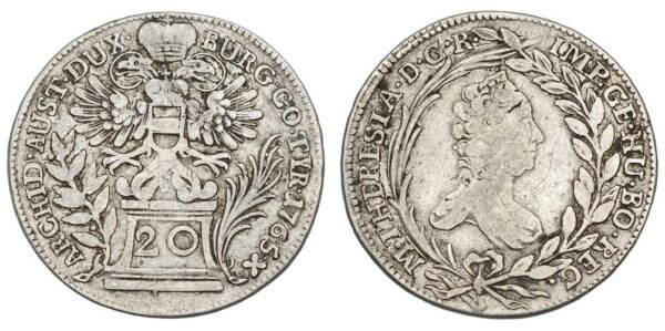 AUSTRIA 20 kreuzer 1765 / Silver / VF
