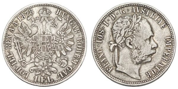 AUSTRIA 1 florin 1878 / Silver / VF