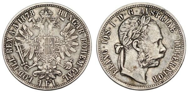 AUSTRIA 1 florin 1878 / Silver / VF