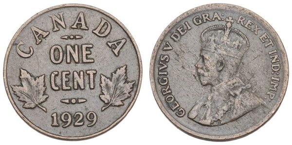 CANADA 1 cent 1929 VF