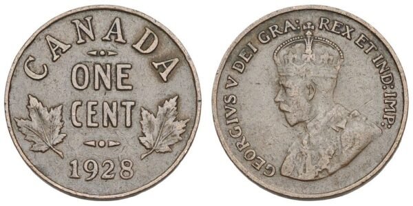 CANADA 1 cent 1928 VF