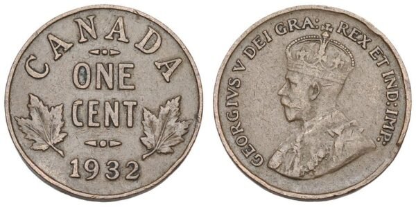 CANADA 1 cent 1932 VF-