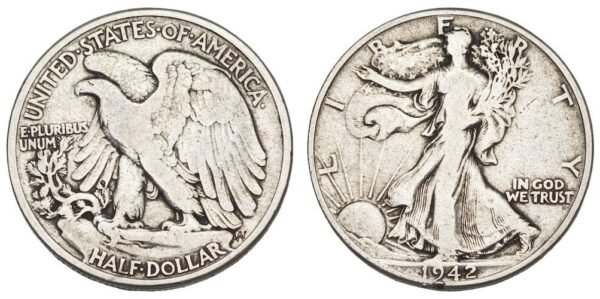 UNITED STATES OF AMERICA 1/2 dollar 1942 / Walking Liberty / Silver / VF