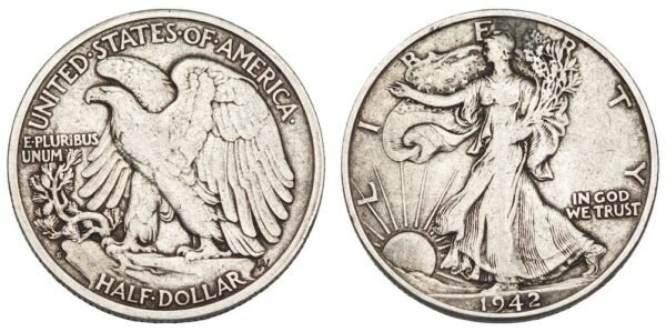 UNITED STATES OF AMERICA 1/2 dollar 1942 / Walking Liberty / Silver / VF