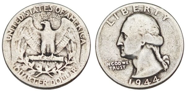 UNITED STATES OF AMERICA 1/4 dollar 1944 / Washington Quarter / Silver / VF-