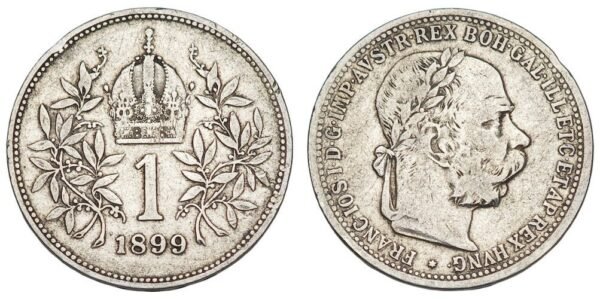 AUSTRIA 1 corona 1899 / Silver / VF-