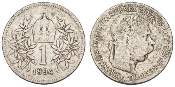 AUSTRIA 1 corona 1894 / Silver / VF-