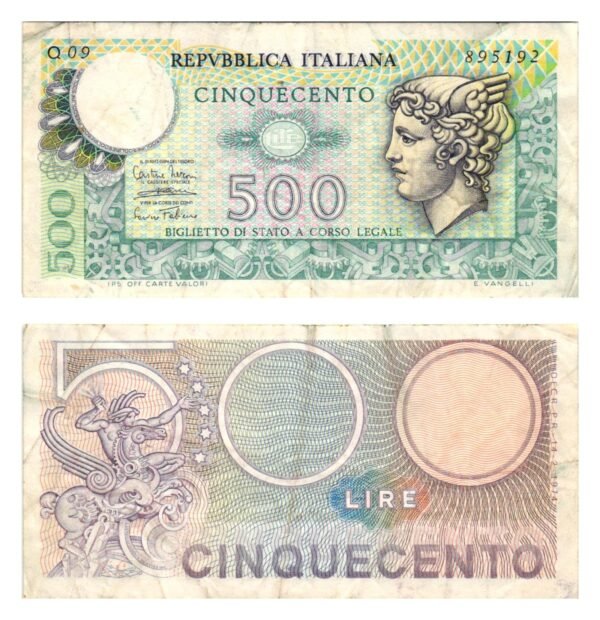 ITALY 500 lire 1974 VF