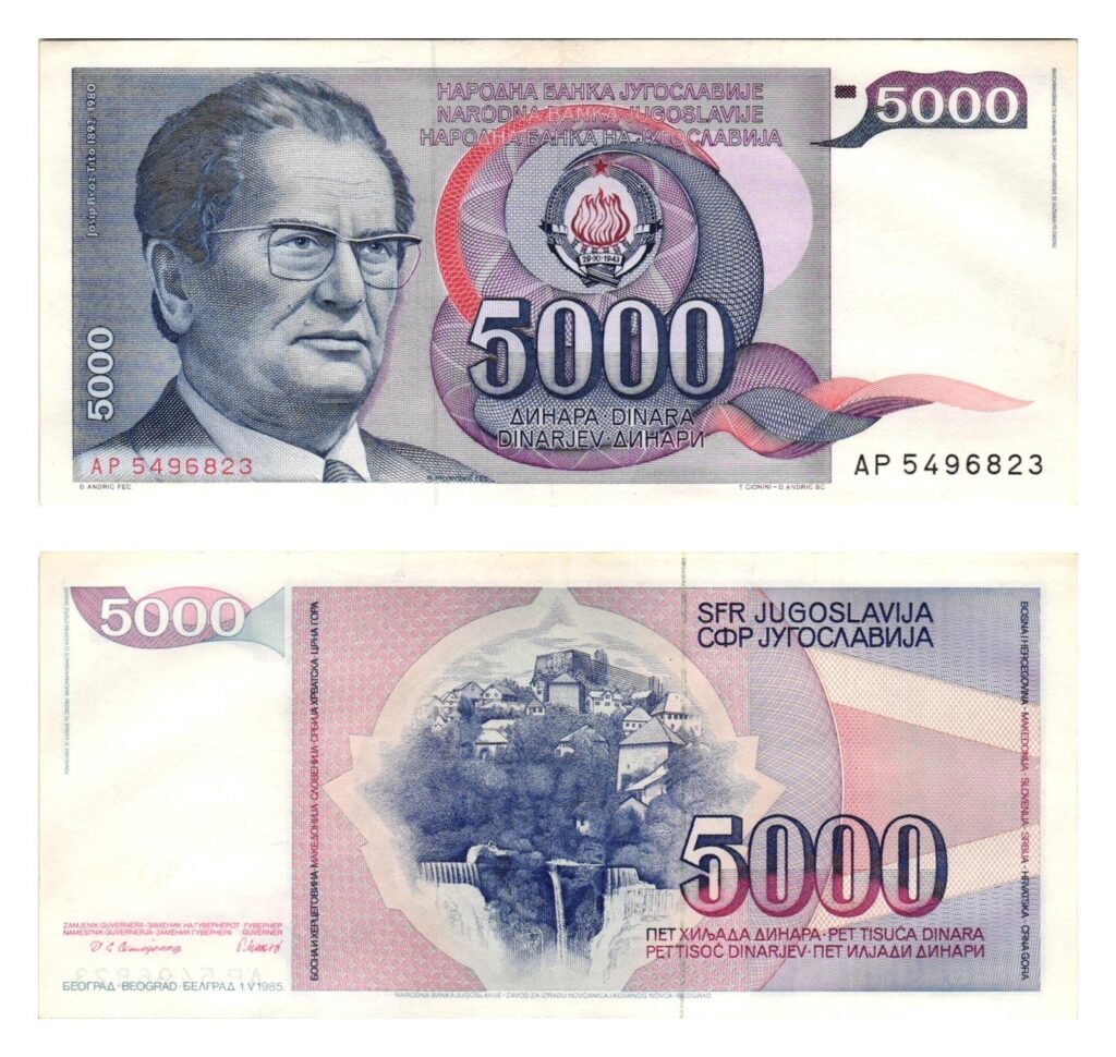 YUGOSLAVIA 5000 dinara 1985 / Josip Broz Tito / XF-