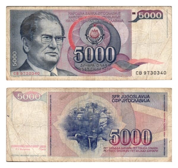 YUGOSLAVIA 5000 dinara 1985 / Josip Broz Tito / VF-