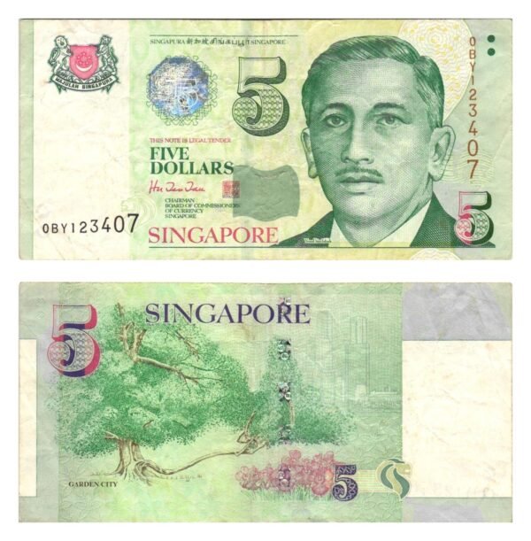 SINGAPORE 5 dollars ND VF
