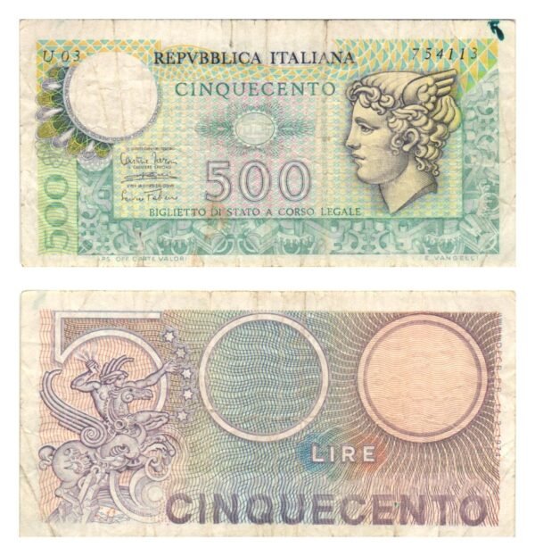 ITALY 500 lire 1974 F