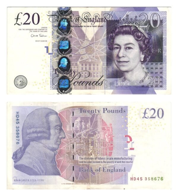 ENGLAND 20 pounds 2006 VF+