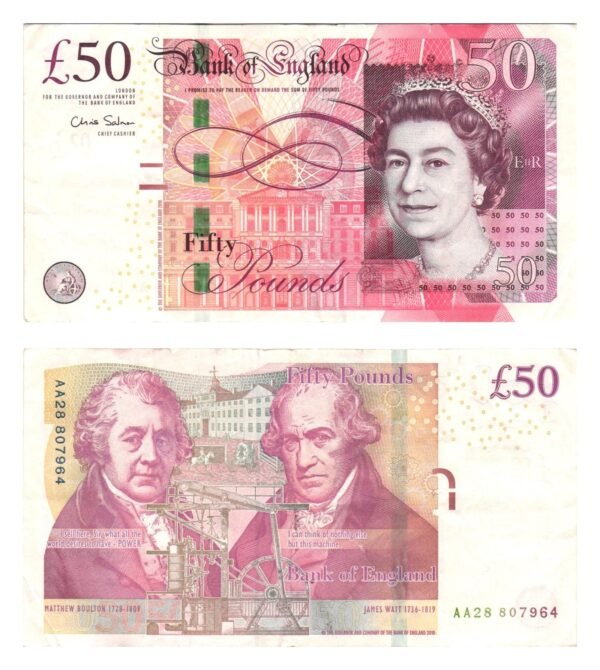 ENGLAND 50 pounds 2010 VF
