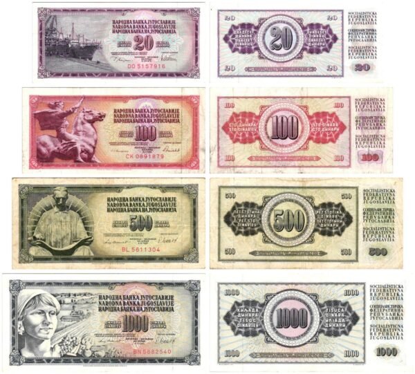 YUGOSLAVIA banknotes lot / 4 pcs. / various grades