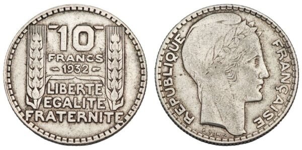 FRANCE 10 francs 1932 / Silver / VF
