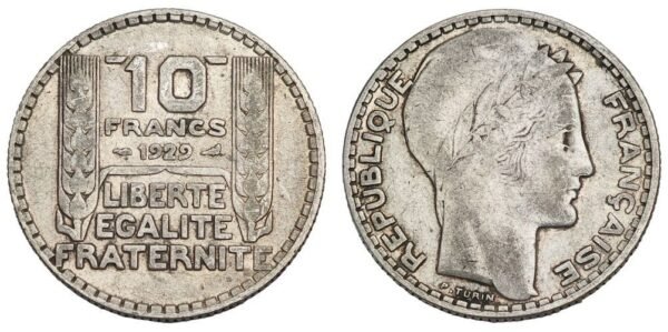 FRANCE 10 francs 1929 / Silver / VF