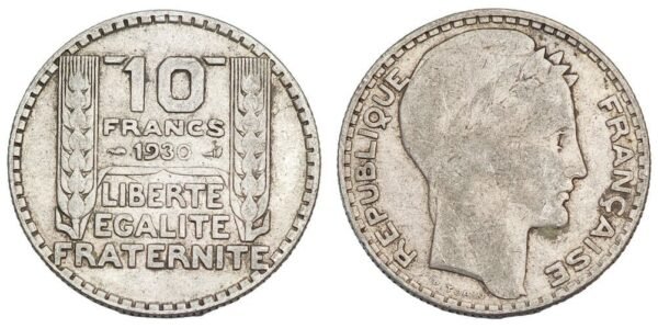 FRANCE 10 francs 1930 / Silver / VF