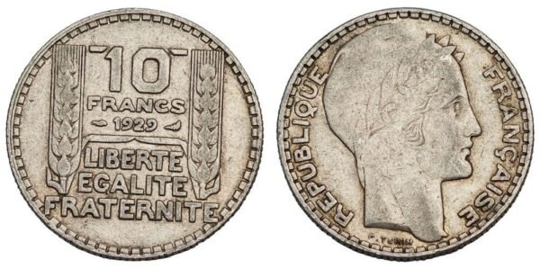 FRANCE 10 francs 1929 / Silver / VF