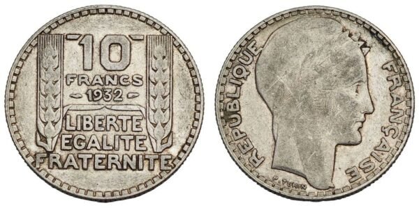 FRANCE 10 francs 1932 / Silver / VF