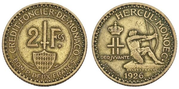 MONACO 2 francs 1926 VF