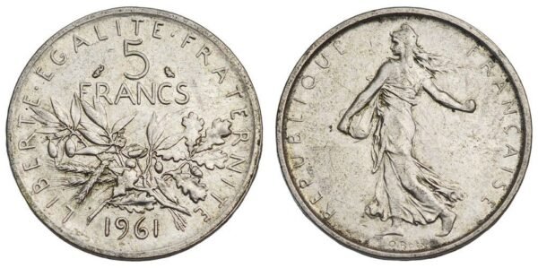 FRANCE 5 francs 1961 / Silver / VF+