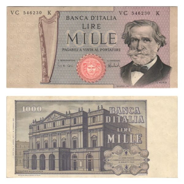 ITALY 1000 lire 1975 VF+