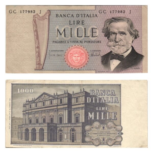 ITALY 1000 lire 1975 VF