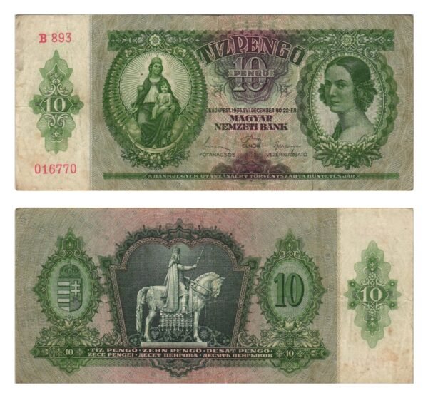 HUNGARY 10 pengo 1936 VF