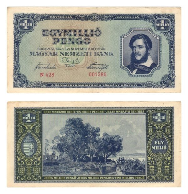 HUNGARY 1 million pengo 1945 VF