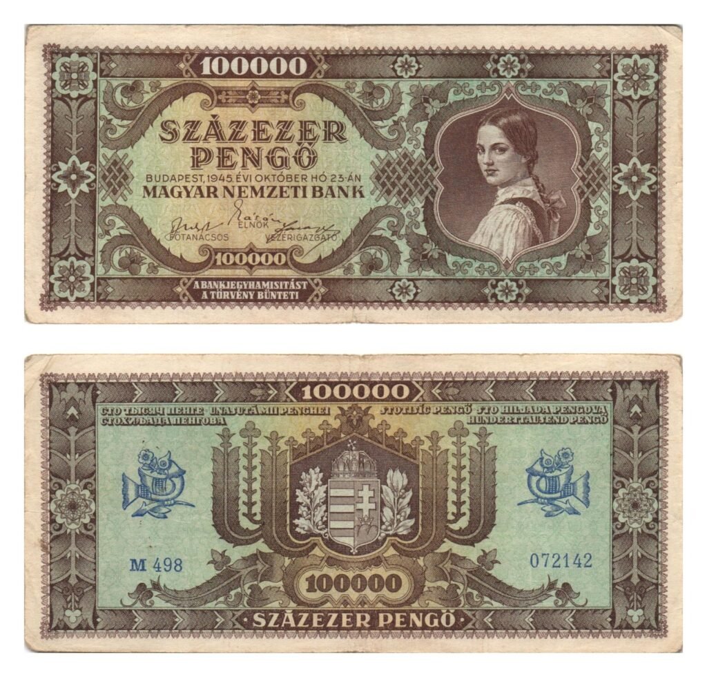 HUNGARY 100000 pengo 1945 VF
