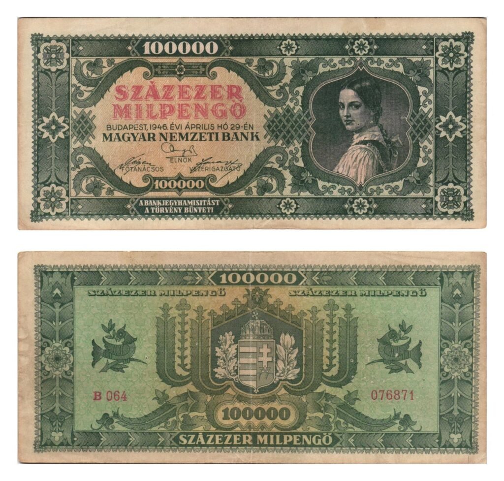 HUNGARY 100 billion pengo 1946 VF