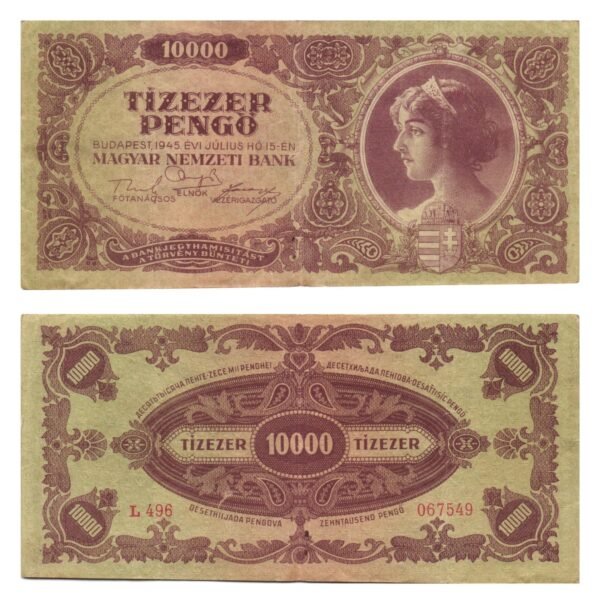 HUNGARY 10000 pengo 1946 VF