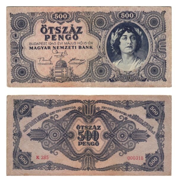 HUNGARY 500 pengo 1945 VF