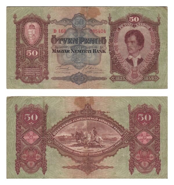 HUNGARY 50 pengo 1932 VF-