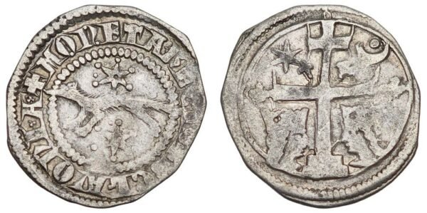 CROATIA 1 denar ND(1246-1260) / Slavonia / king Bela IV / herceg Stjepan and ban Stjepan Gut-Keled / REGIS / Silver / VF