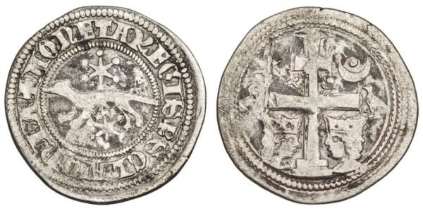 CROATIA 1 denar ND(1269-1270) / Slavonia / bird - bird / ban H. Güssing / Silver / VF