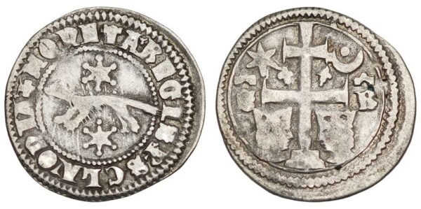 CROATIA 1 denar ND(1270-1272) / Slavonia / Stephen V / ban Ivačin Pectari / S - R / Silver / VF-