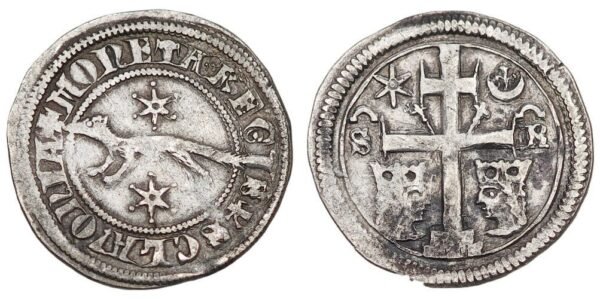 CROATIA 1 denar ND(1270-1272) / Slavonia / Stephen V / ban Ivačin Pectari / S - R / Silver / VF