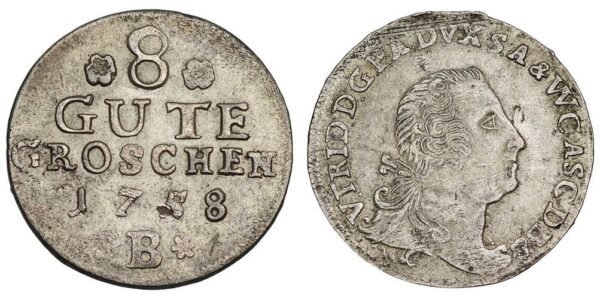 GERMANY 8 gute groschen 1788B / Anhalt-Bernburg / Silver / VF