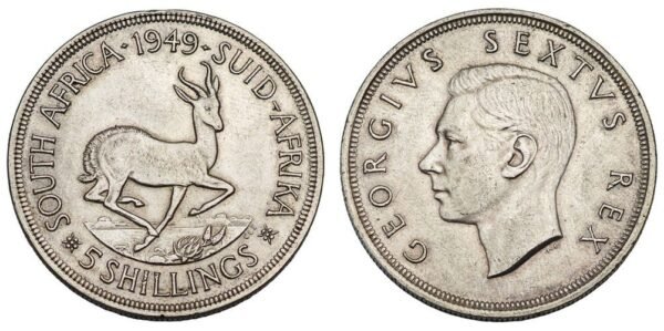 SOUTH AFRICA 5 shillings 1949 / Silver / XF