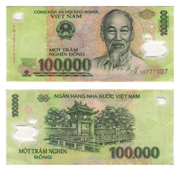 VIETNAM 100000 dong ND / Polymer plastic / VF