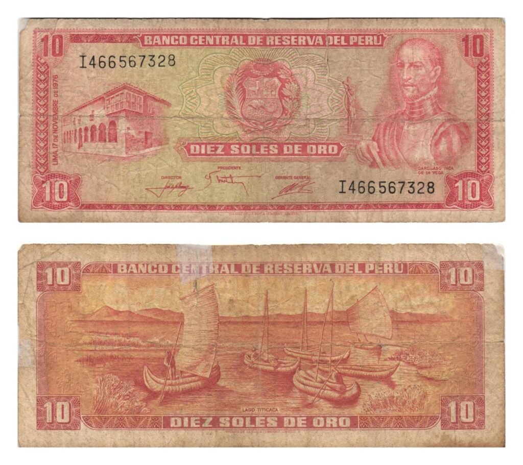 PERU 10 soles de oro 1976 F